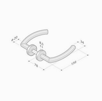 Coppia di maniglie pba 2027T in acciaio inox AISI 316L
