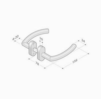 Coppia di maniglie pba 2027T in acciaio inox AISI 316L