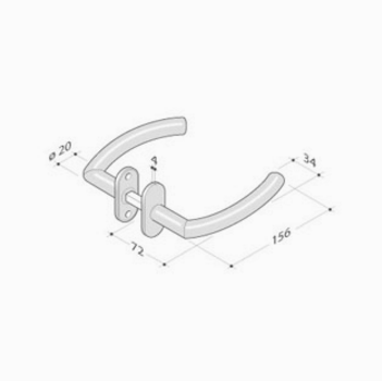 Coppia di maniglie pba 2027T in acciaio inox AISI 316L