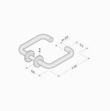 Coppia di maniglie pba 2028T in acciaio inox AISI 316L