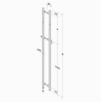 pba 200C Maniglione in Acciaio Inox AISI 316L con Serratura Incorporata