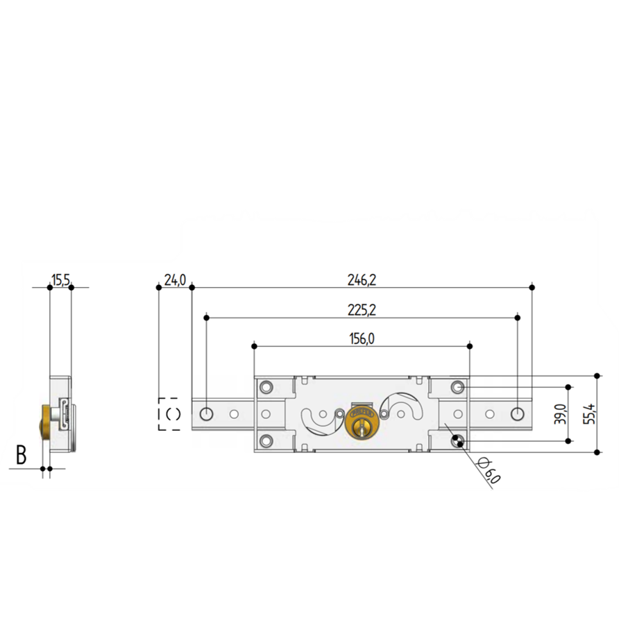 Serratura Centrale per Serranda Avvolgibile - Prefer A211.0010.0200