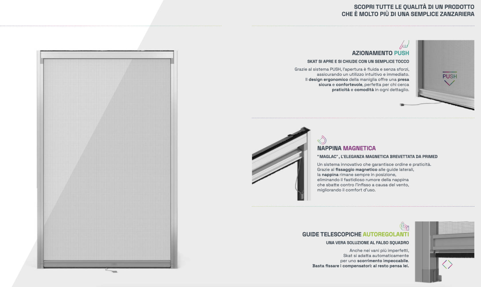 SKAT PRIMED - Zanzariera Avvolgente Verticale Compatta e all'Avanguardia
