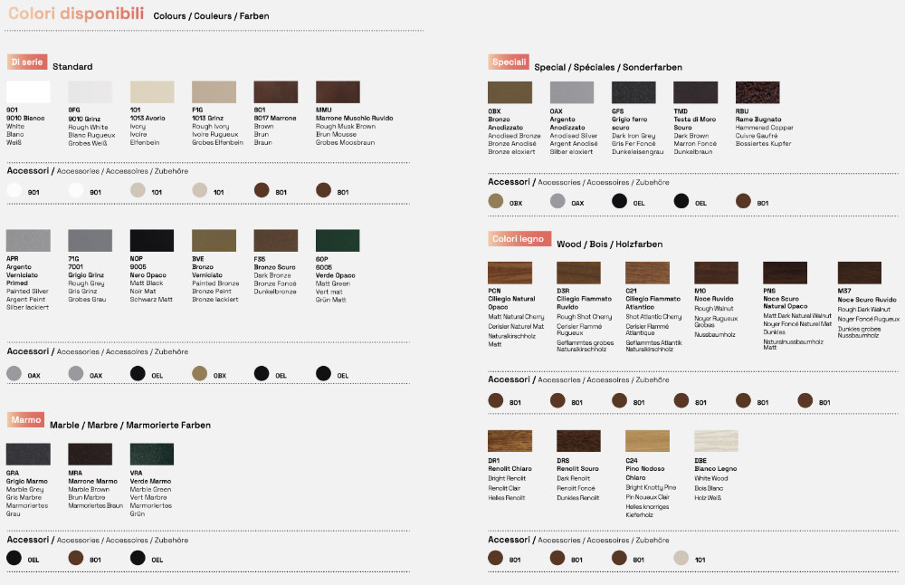 Zanzariera Switch4 PRIMED - colori finiture