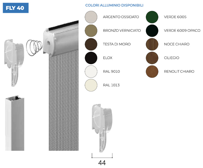 FLY 40 RM - Vertical Adjustable Mosquito Net with Adjustable Caps