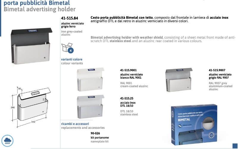Cassetta Pubblicità Condominiale con Tetto Bimetal Silmec