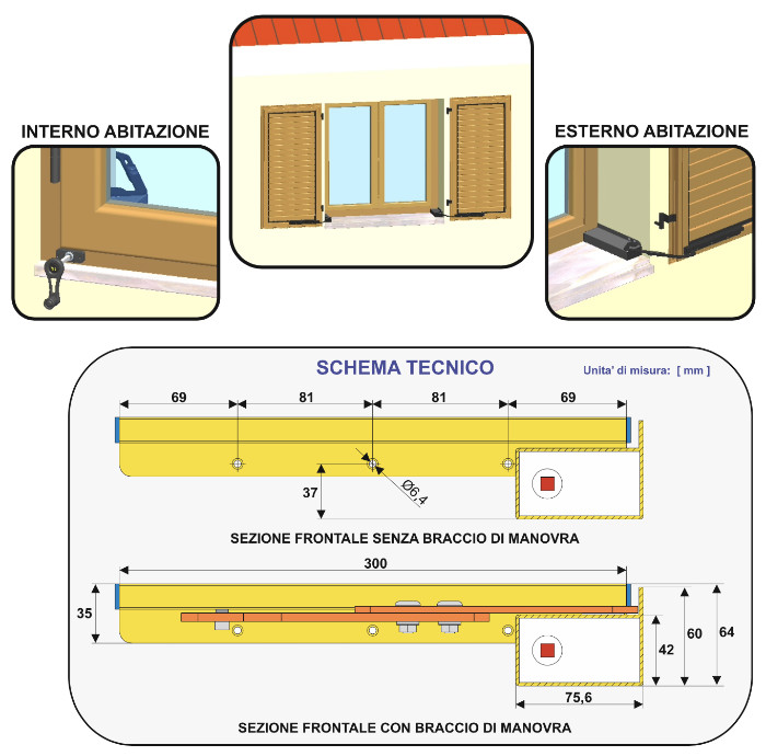 Apertura Persiane dall'Interno Kit Aprifacile Tecnometalsystem