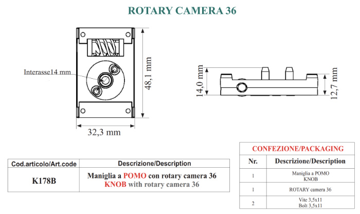 K178/B: pomo EUROPA con rotary camera 36