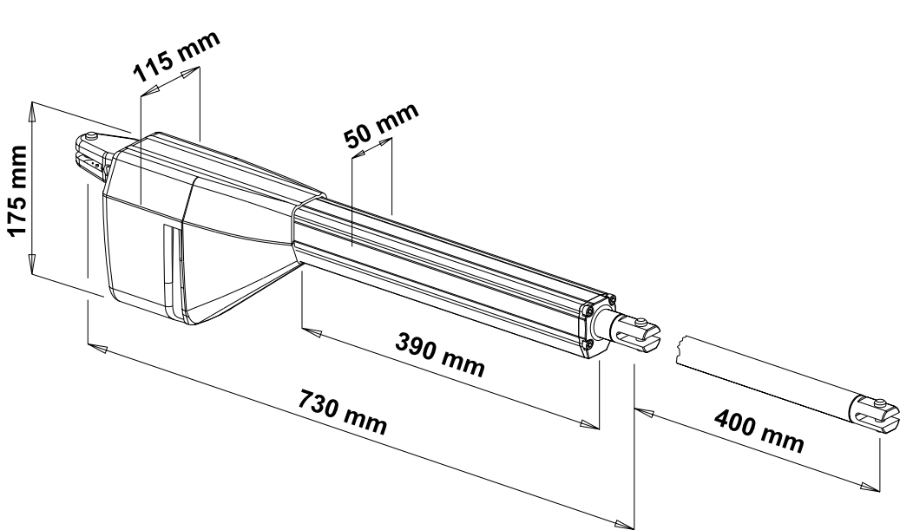 EGO VDS - Attuatore Elettromeccanico Lineare - Automazione Cancello Battente