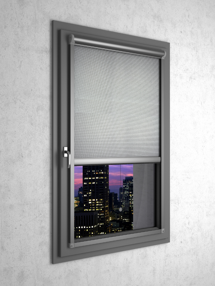 Tenda oscurante avvolgibile per finestra senza fori con ventose 48 x 93 cm bianco Poliestere Eurohome 