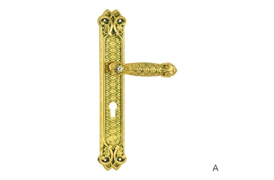 1090 S Crystal Class Maniglia con Swarovski per Porta su Placca Frosio Bortolo Stile Rinascimentale Medievale