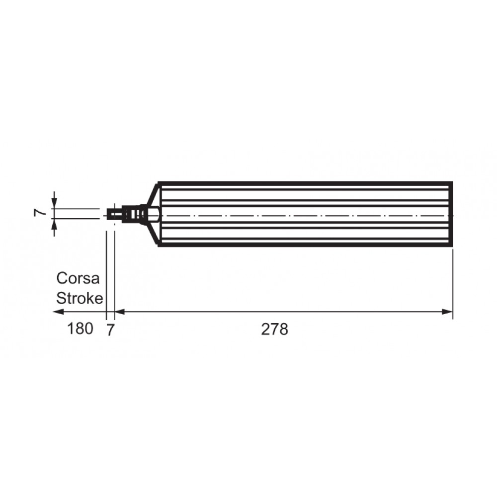 Attuatore a Stelo Mingardi Corsa 180mm per Abbaini