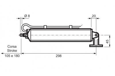 Attuatore a Stelo Mingardi Corsa 105mm