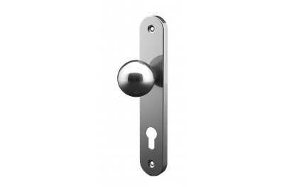 Pomolo Sfera con Placca in Acciaio Inox Tropex