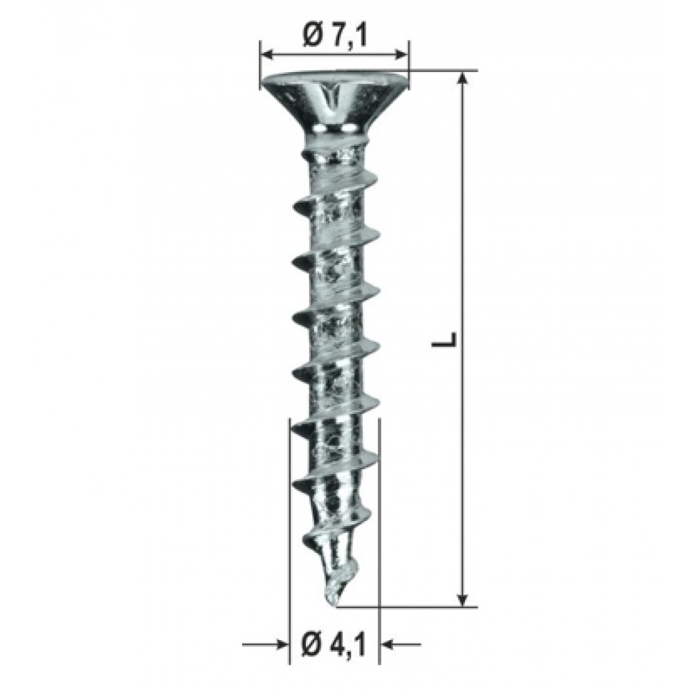 Viti Power Speed Top Silver Pvc Varie Dimensioni 2000pz Heicko Segatori