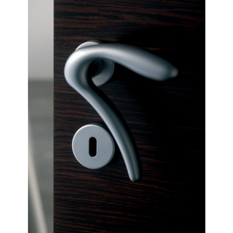 Coppia di Maniglie Ghidini Modello Leonardo ACP con Rosette e Bocchette Cilindro