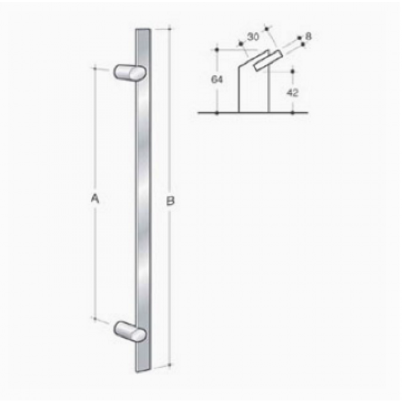 200.IT.041 pba Maniglione in Acciaio Inox AISI 316L