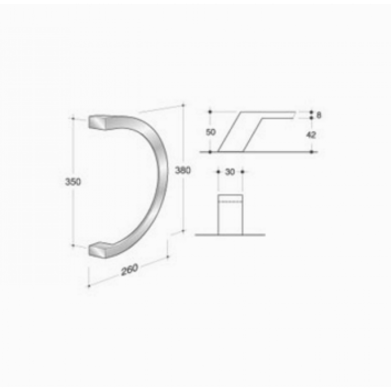 200.IT.081 pba Maniglione in Acciaio Inox AISI 316L