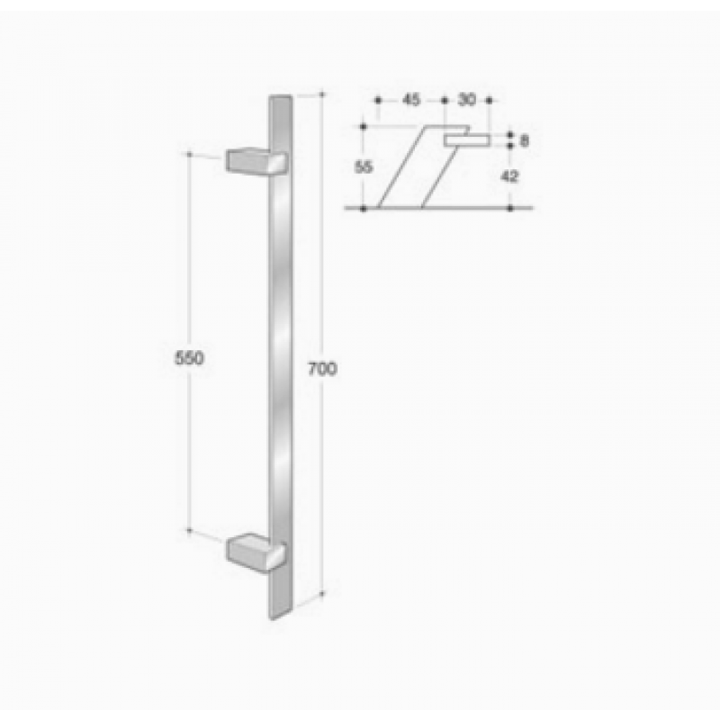 200.IT.091 pba Maniglione in Acciaio Inox AISI 316L