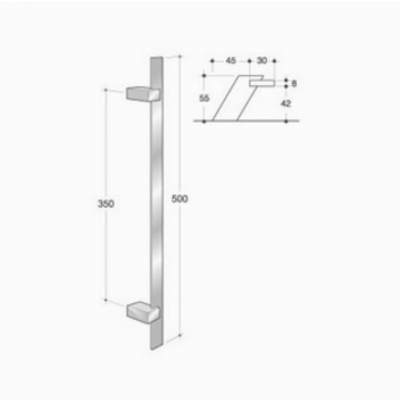 200.IT.091 pba Maniglione in Acciaio Inox AISI 316L