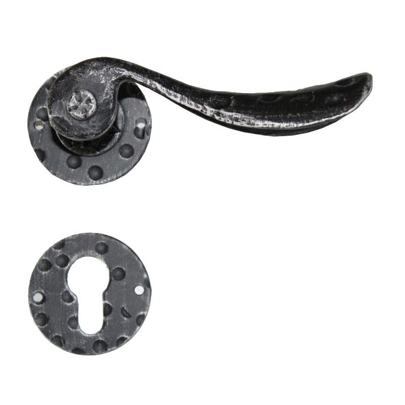 2057 Maniglia Circolare in Ferro Battuto per Porte su Rosetta Lorenz Ferart