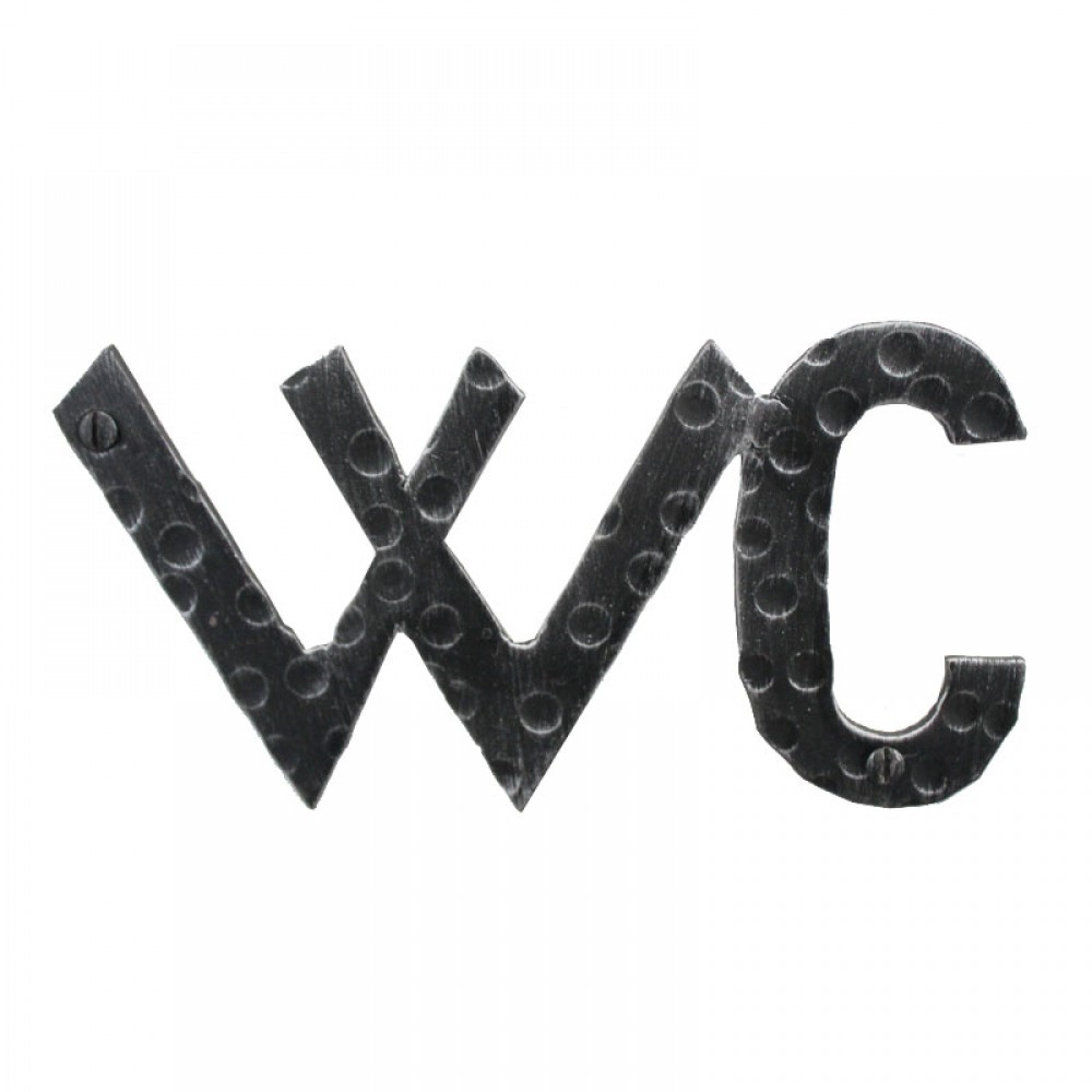 2205 Segnale Scritta WC in Ferro Battuto per Bagno Lorenz Ferart