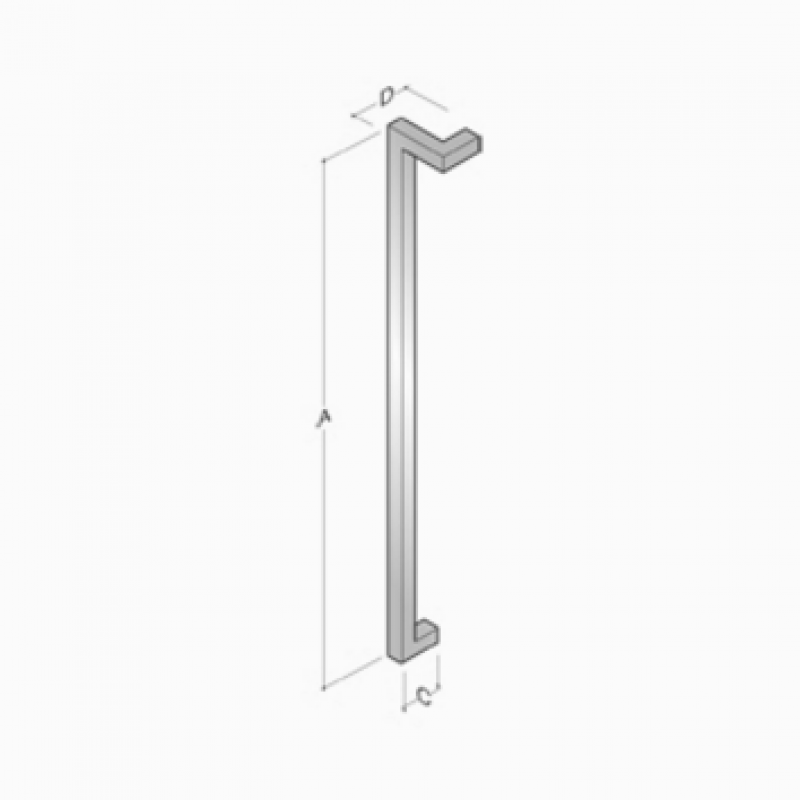 2CQ.400 pba Maniglione in Acciaio Inox AISI 316L con Profilo Quadrato