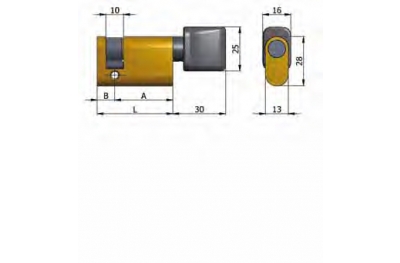 Art.144/03 Omec; Mezzo Cilindro con Pomolo Ottone Ovale