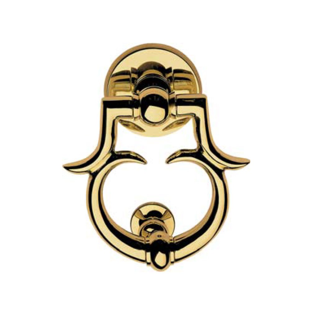 355 BA OL Battente per Portone di Legno Linea Calì in Stile Classico con Finitura Ottone Lucido Verniciato