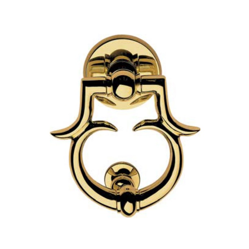 355 BA OL Battente per Portone di Legno Linea Calì in Stile Classico con Finitura Ottone Lucido Verniciato