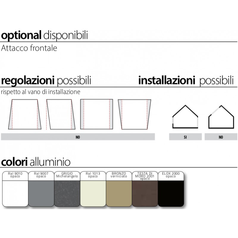 Acqua Tenda a Molla con Tessuto Filtrante in Poliestere Ingombro 34mm Living Bettio