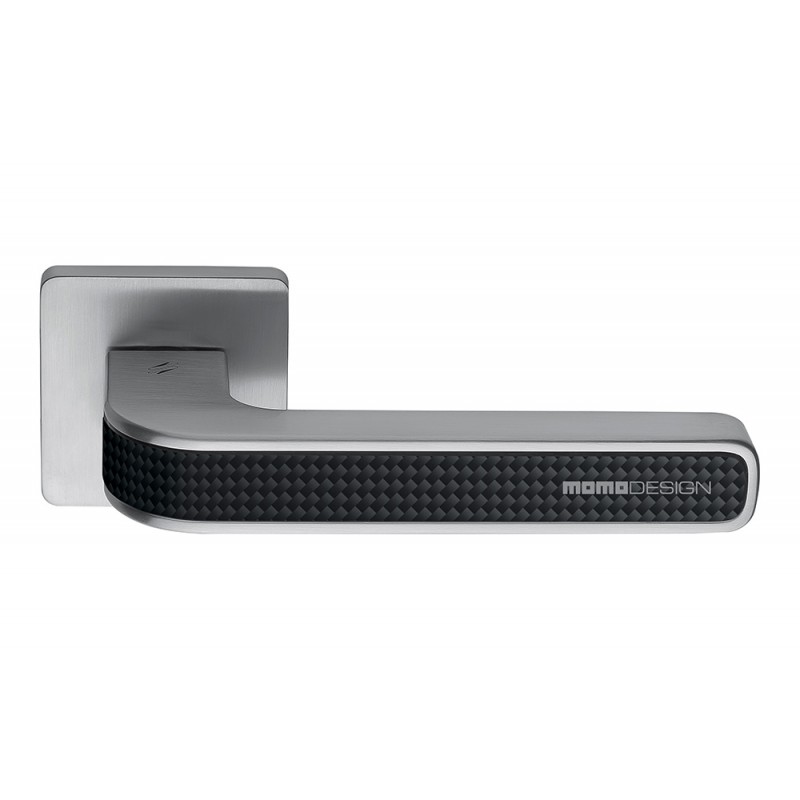 Alba Cromo Lucido e Satinato Maniglia per Porta su Rosetta di Design Made in Italy Colombo Design