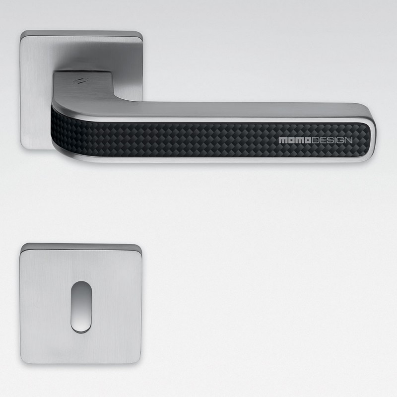 Alba Cromo Lucido e Satinato Maniglia per Porta su Rosetta di Design Made in Italy Colombo Design