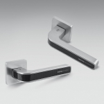 Alba Cromo Lucido e Satinato Maniglia per Porta su Rosetta di Design Made in Italy Colombo Design