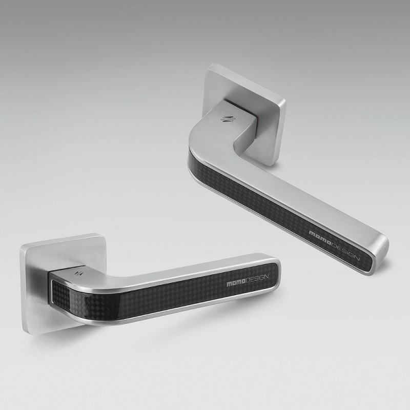 Alba Cromo Lucido e Satinato Maniglia per Porta su Rosetta di Design Made in Italy Colombo Design