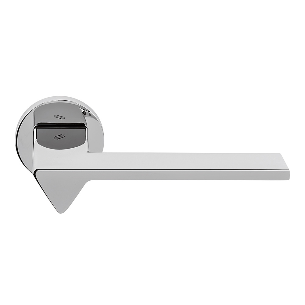 Alba Cromo Maniglia per Porta su Rosetta di Design Made in Italy Colombo Design