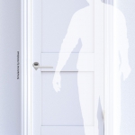 Ama Cromo Lucido Maniglia per Porta su Rosetta del Designer Architetto Andrea Maffei per Colombo Design