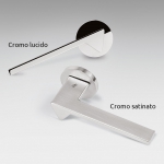 Ama Cromo Satinato Maniglia per Porta su Rosetta di Architettura Designer Andrea Maffei per Colombo Design