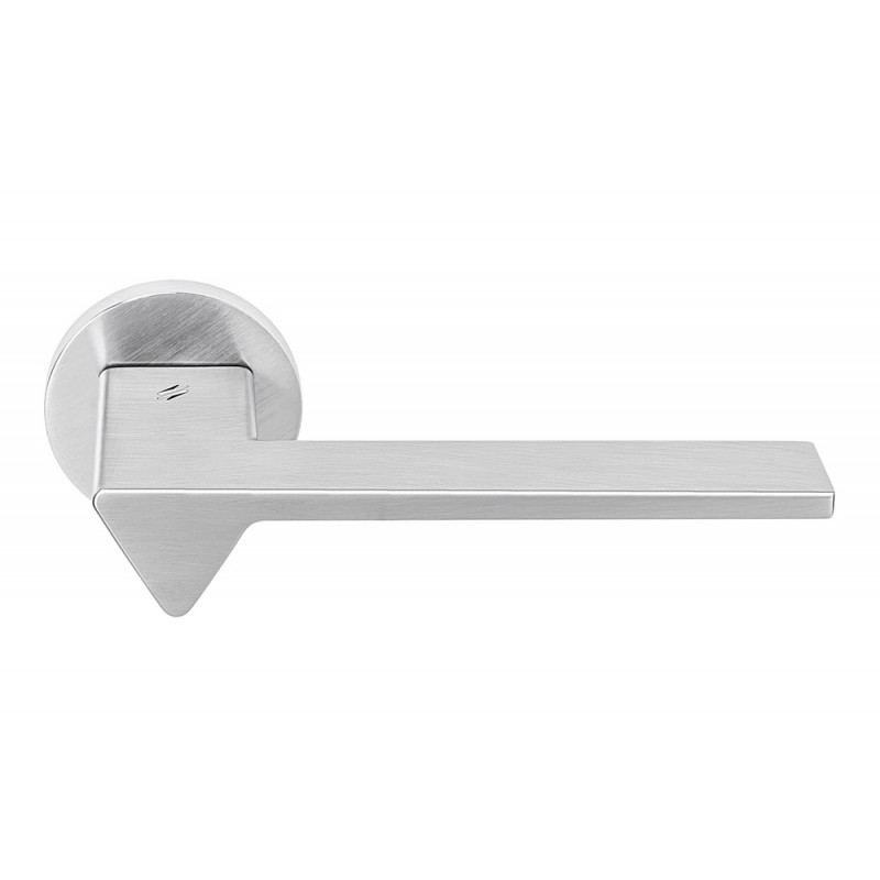 Ama Cromo Satinato Maniglia per Porta su Rosetta di Architettura Designer Andrea Maffei per Colombo Design