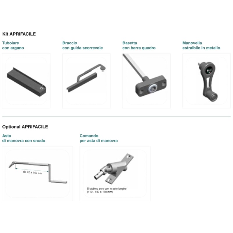 Apertura Persiane dall'Interno Kit Aprifacile con Manovella