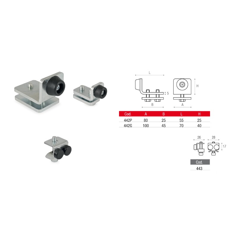Arresti Fine Corsa per Carrelli Scorrevoli di Varie Misure
