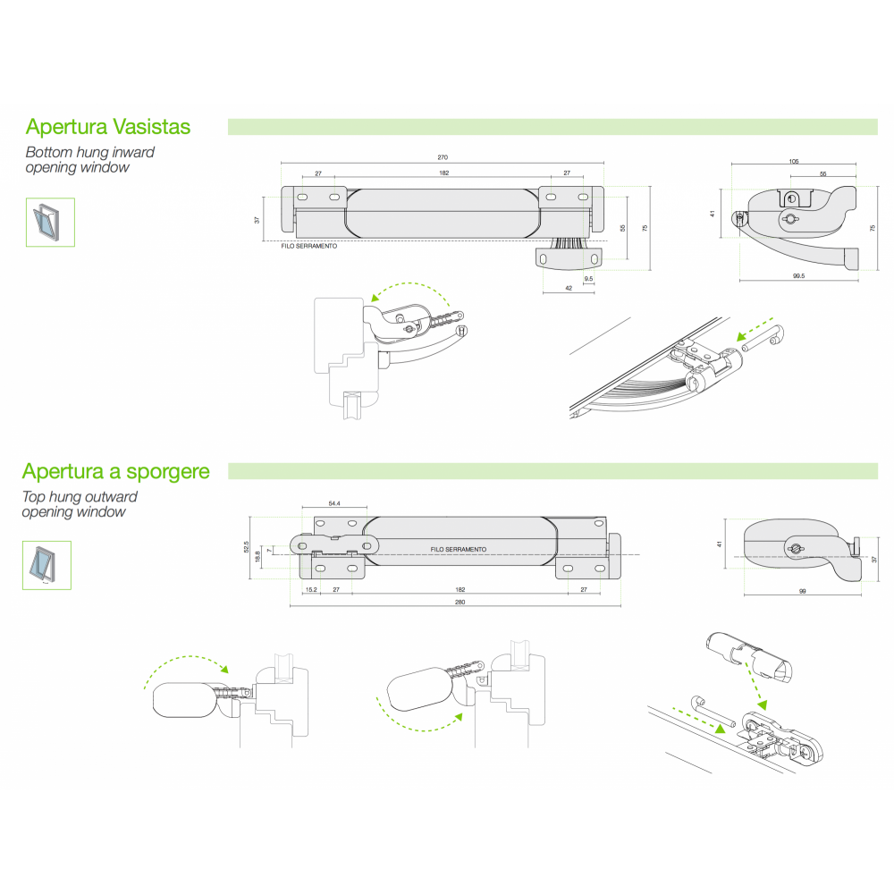 Attuatore A Stelo Fast 230V 50Hz Comunello - Corsa 200 Mm, Forza 500 N, Per Serrande, Finestre, Domi