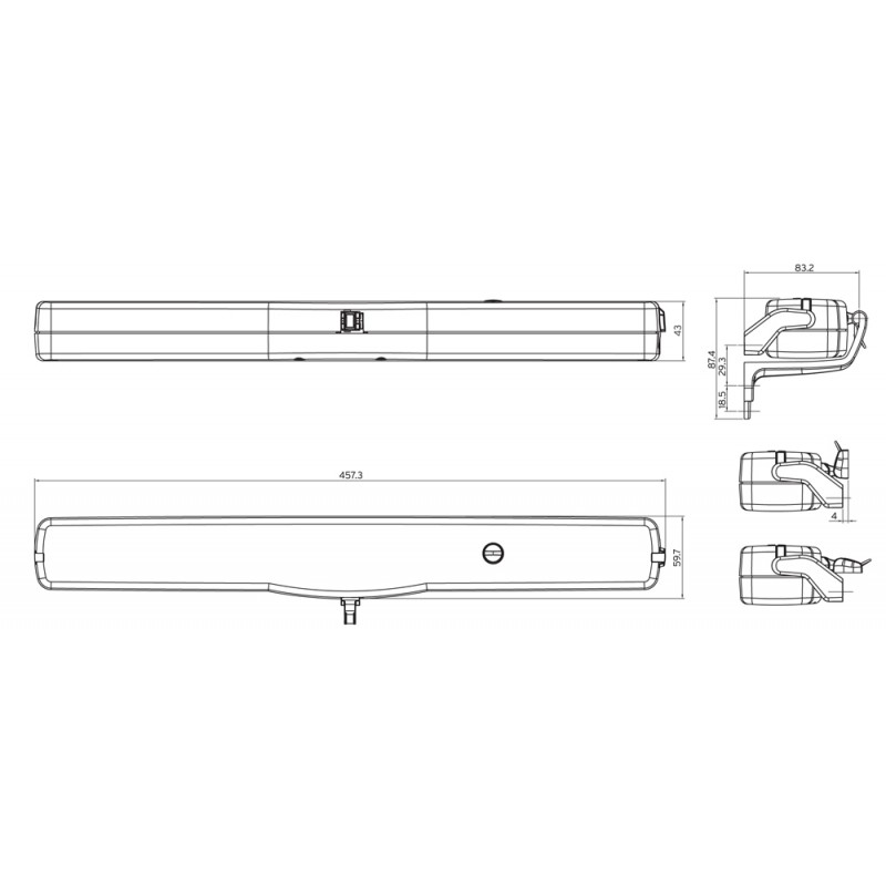 Attuatore Metallico a Catena Kato305/RWA Syncro Nekos 24V 300N Corsa fino 500mm