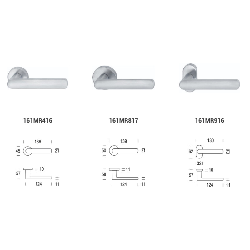 Aura Reguitti Maniglia per Porta su Rosetta Rotonda in Zama