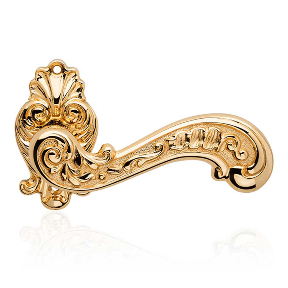 Barocco Oro Zecchino Maniglia per Porta su Rosetta in Stile Rococò Linea Calì Vintage