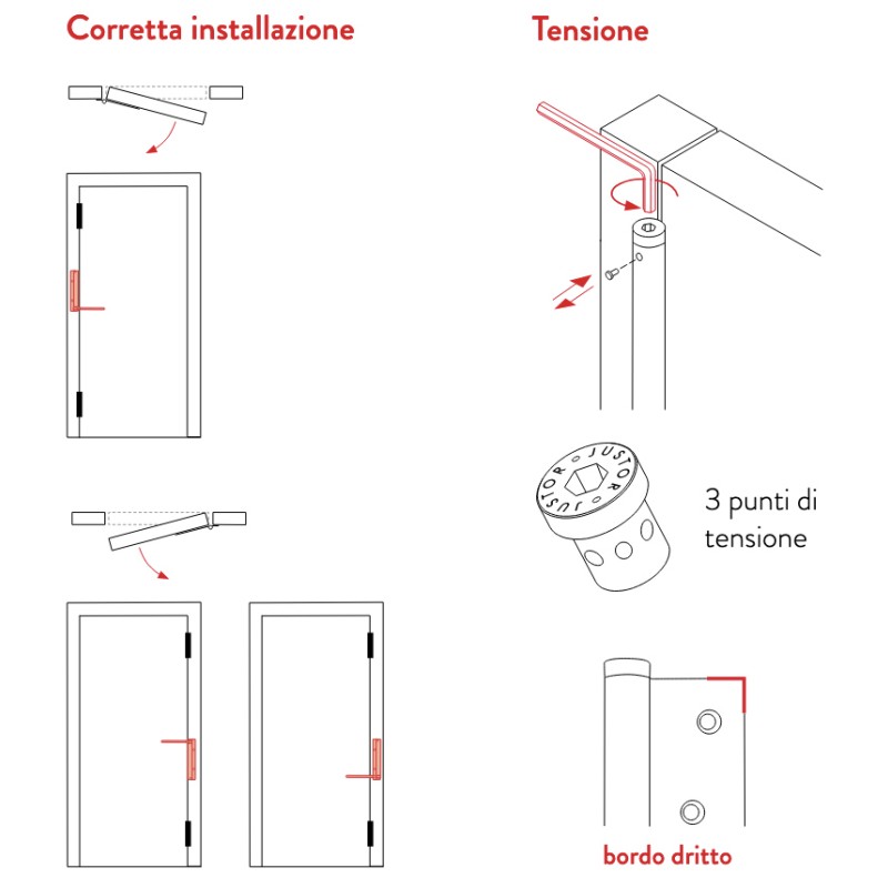 Braccetto a Molla Justor MB Facile da Installare e Regolare