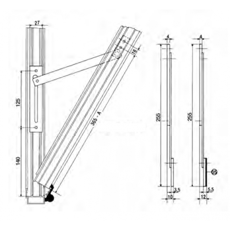 Braccio pba P70-AW1 Limitatore di Apertura per Finestre