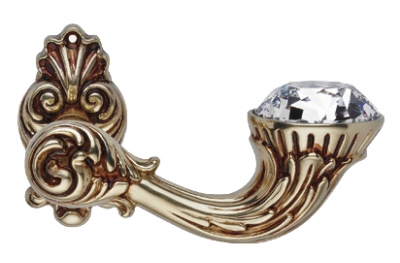 Brillant Diamond Oro Francese Maniglia per Porta su Rosetta Linea Calì Vintage