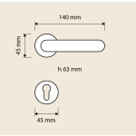 Brixia Linea Calì Classica Maniglia in Ottone per Porta Interna