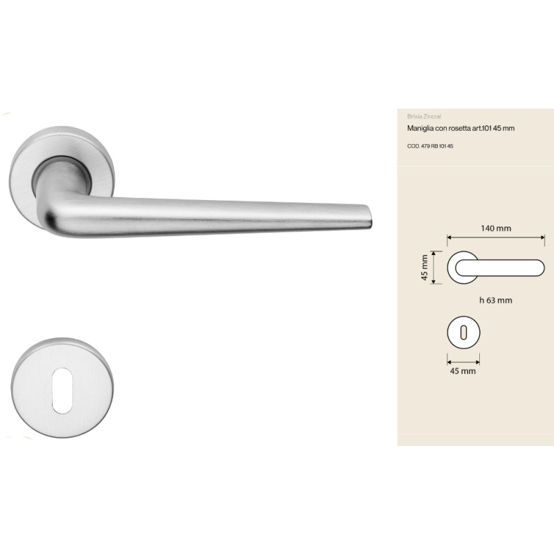 Brixia Zincral Linea Calì Maniglia per Porta Interna